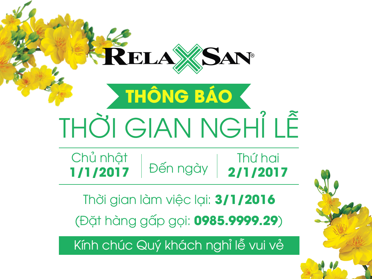 Thông báo thời gian nghĩ lễ